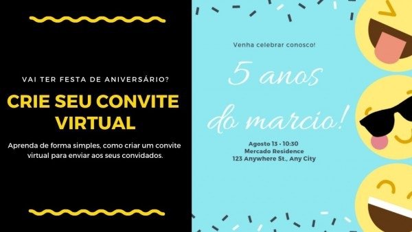 Convite De Aniversario Canva Convite De Festa 4269